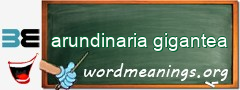 WordMeaning blackboard for arundinaria gigantea